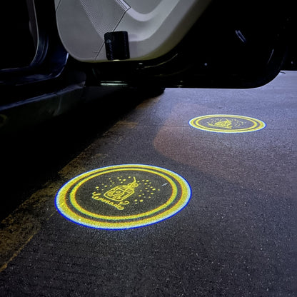 LED Infrared Induction Car Door Welcome Light Night Projection Ambient Light, Energy Circle (Blue), Energy Circle (White), Energy Circle (Yellow), Cat Claw (Yellow), Radish (Yellow), Drink (Yellow), Drink (Purple), Honor (Yellow), Honor (Purple)