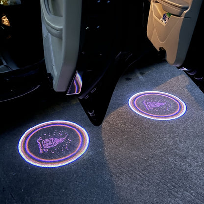 LED Infrared Induction Car Door Welcome Light Night Projection Ambient Light, Energy Circle (Blue), Energy Circle (White), Energy Circle (Yellow), Cat Claw (Yellow), Radish (Yellow), Drink (Yellow), Drink (Purple), Honor (Yellow), Honor (Purple)