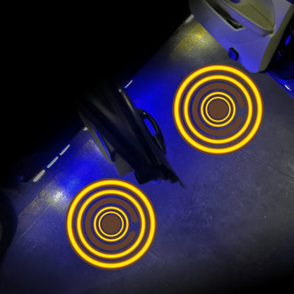 LED Infrared Induction Car Door Welcome Light Night Projection Ambient Light, Energy Circle (Blue), Energy Circle (White), Energy Circle (Yellow), Cat Claw (Yellow), Radish (Yellow), Drink (Yellow), Drink (Purple), Honor (Yellow), Honor (Purple)