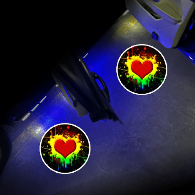 LED Infrared Induction Car Door Welcome Light Night Projection Ambient Light, Energy Circle (Blue), Energy Circle (White), Energy Circle (Yellow), Cat Claw (Yellow), Radish (Yellow), Drink (Yellow), Drink (Purple), Honor (Yellow), Honor (Purple)