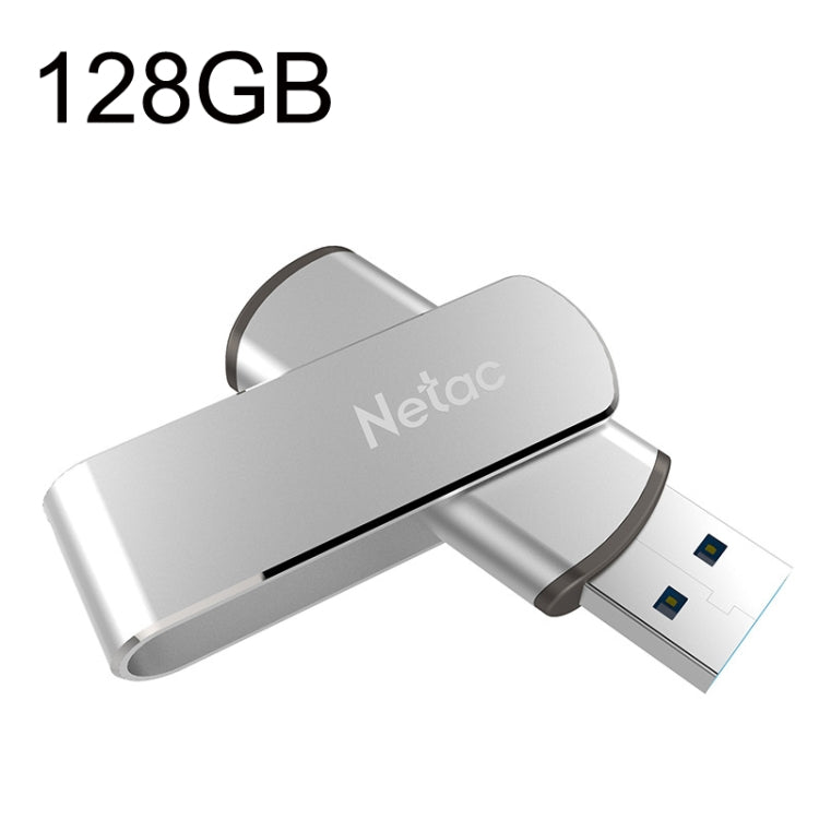 Netac U388 High Speed USB3.0 Metal Rotating Car Computer U Disk, 32GB, 64GB, 128GB