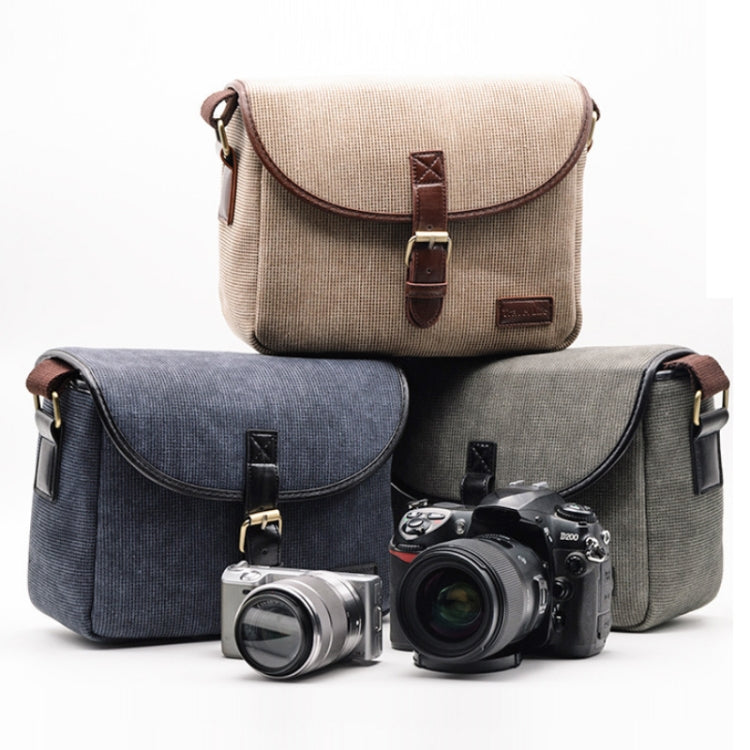 Casual SLR Camera Canvas Crossbody Bag, Gray, Blue, Khaki