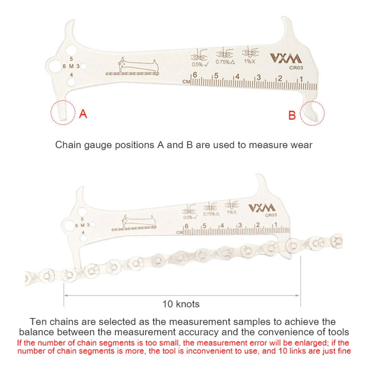 2 PCS VXM 3 In 1 Stainless Steel Mountain Bike Road Bike Chain Gauge, VXM Bike Chain Gauge