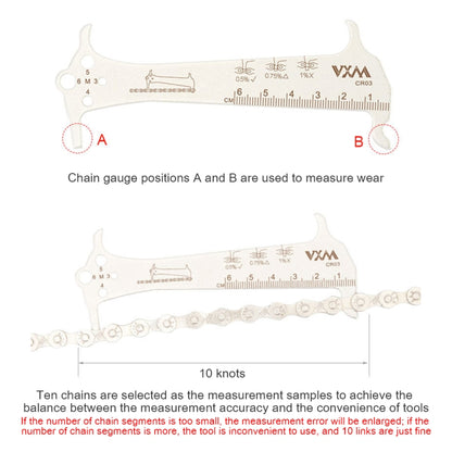 2 PCS VXM 3 In 1 Stainless Steel Mountain Bike Road Bike Chain Gauge, VXM Bike Chain Gauge