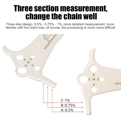 2 PCS VXM 3 In 1 Stainless Steel Mountain Bike Road Bike Chain Gauge, VXM Bike Chain Gauge