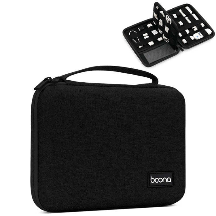Baona BN-F018 Multifunctional Double Layer EVA Hard Shell U Disk Data Cable Storage Bag, Grey, Black