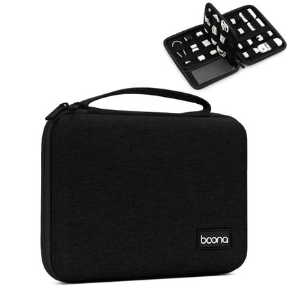 Baona BN-F018 Multifunctional Double Layer EVA Hard Shell U Disk Data Cable Storage Bag, Grey, Black