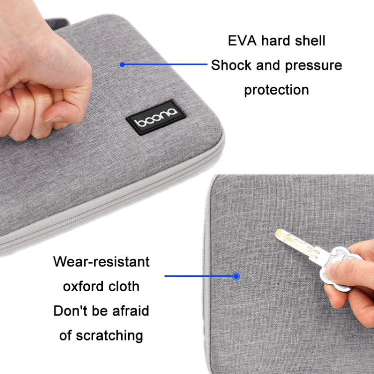Baona BN-F018 Multifunctional Double Layer EVA Hard Shell U Disk Data Cable Storage Bag, Grey, Black