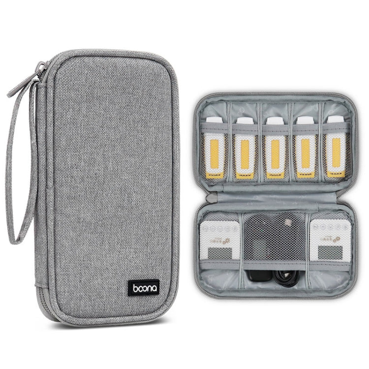 Baona BN-C004 Mini U Disk Headphone Data Cable Storage Bag, Color:, Single Layer (Gray), Single Layer (Black), Double Layer (Gray), Double Layer (Black)