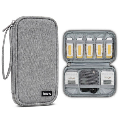 Baona BN-C004 Mini U Disk Headphone Data Cable Storage Bag, Color:, Single Layer (Gray), Single Layer (Black), Double Layer (Gray), Double Layer (Black)