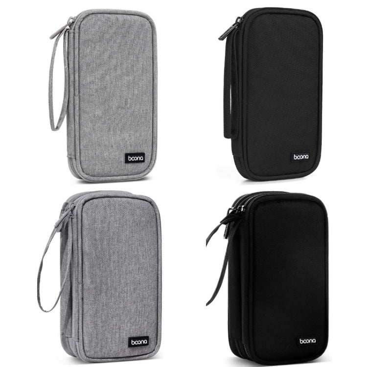 Baona BN-C004 Mini U Disk Headphone Data Cable Storage Bag, Color:, Single Layer (Gray), Single Layer (Black), Double Layer (Gray), Double Layer (Black)