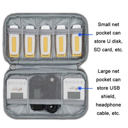 Baona BN-C004 Mini U Disk Headphone Data Cable Storage Bag, Color:, Single Layer (Gray), Single Layer (Black), Double Layer (Gray), Double Layer (Black)