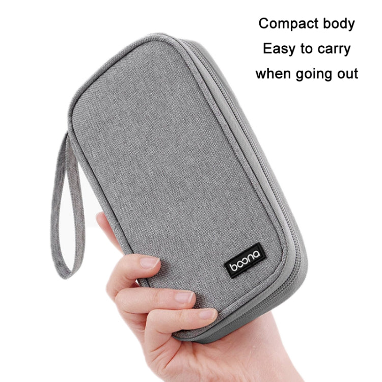 Baona BN-C004 Mini U Disk Headphone Data Cable Storage Bag, Color:, Single Layer (Gray), Single Layer (Black), Double Layer (Gray), Double Layer (Black)
