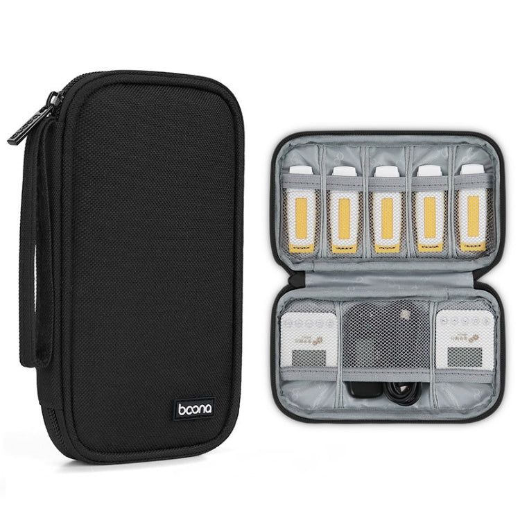 Baona BN-C004 Mini U Disk Headphone Data Cable Storage Bag, Color:, Single Layer (Gray), Single Layer (Black), Double Layer (Gray), Double Layer (Black)