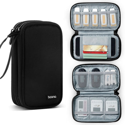 Baona BN-C004 Mini U Disk Headphone Data Cable Storage Bag, Color:, Single Layer (Gray), Single Layer (Black), Double Layer (Gray), Double Layer (Black)