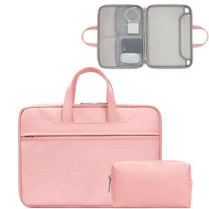 Baona BN-Q006 PU Leather Full Opening Laptop Handbag, For 11/12 inches, For 13/13.3/14 inches, For 15/15.6 inches, For 16/17 inches