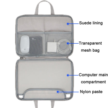 Baona BN-Q006 PU Leather Full Opening Laptop Handbag, For 11/12 inches, For 13/13.3/14 inches, For 15/15.6 inches, For 16/17 inches