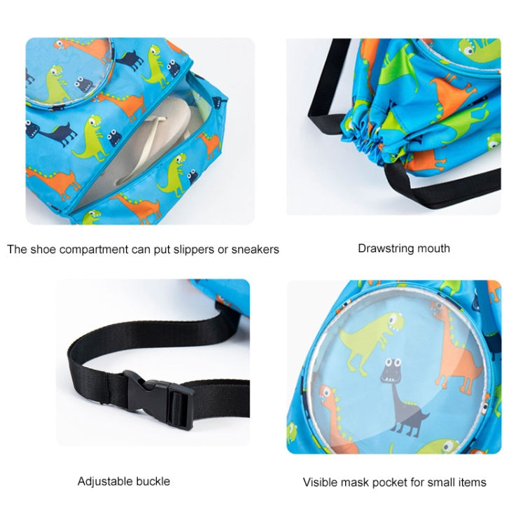 Wet And Dry Separation Waterproof Drawstring Shoulder Beach Swimming Bag For Children, Blue L, Gray L