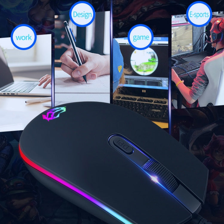Zerodate V6 4 Keys 1600DPI Game Colorful RGB Marquee USB Luminous Wired Mouse, Cable Length: 1.35m