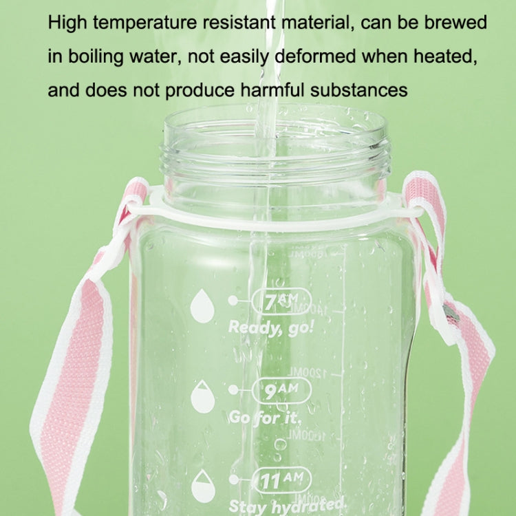 Time Scale Drinking Water Target Transparent Sports Kettles, (Ivory White), (Cherry Blossom Pink)