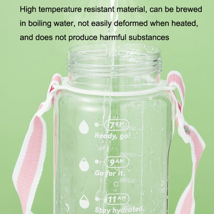 Time Scale Drinking Water Target Transparent Sports Kettles, (Ivory White), (Cherry Blossom Pink)