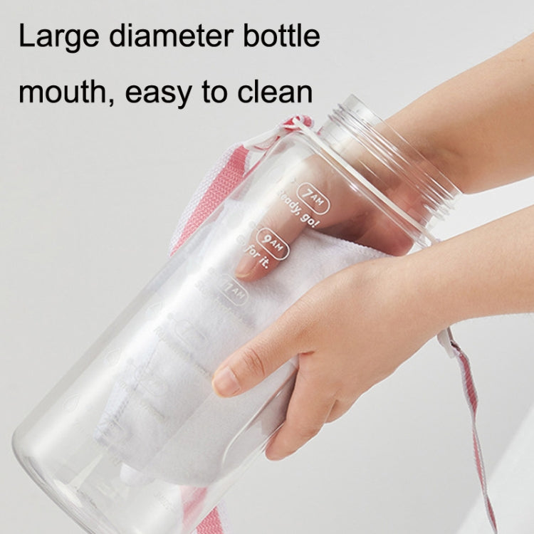 Time Scale Drinking Water Target Transparent Sports Kettles, (Ivory White), (Cherry Blossom Pink)