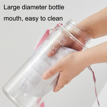 Time Scale Drinking Water Target Transparent Sports Kettles, (Ivory White), (Cherry Blossom Pink)