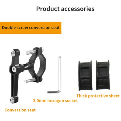 Bicycle Aluminum Alloy Bottle Cage Conversion Seat Fixed Adjustable Bottle Cage, Red, Silver, Black