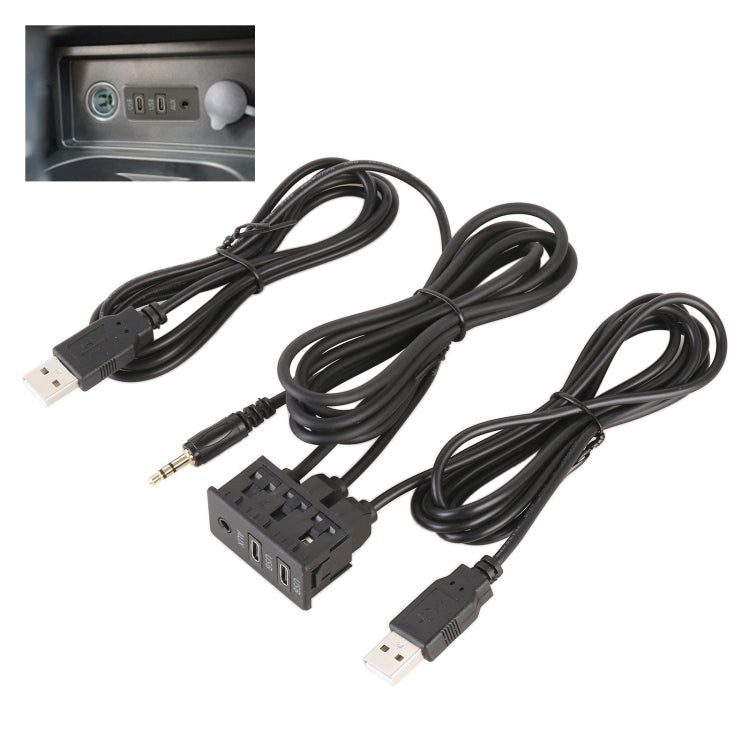 Car Universal Modification Dual Type-C+AUX Charging Interface Seat, Type-C+Type-C+AUX