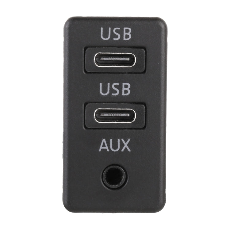 Car Universal Modification Dual Type-C+AUX Charging Interface Seat, Type-C+Type-C+AUX