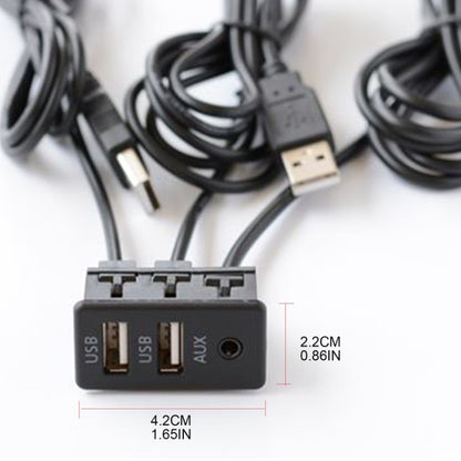 Car Universal Modification Dual USB +AUX Interface Charging Seat, USB+USB+AUX