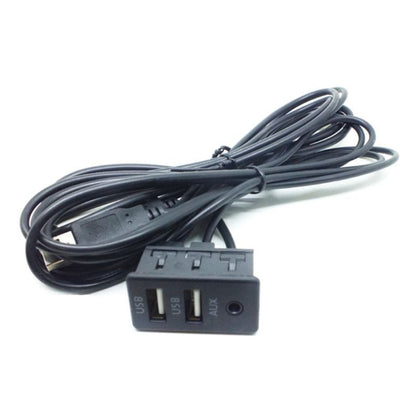 Car Universal Modification Dual USB +AUX Interface Charging Seat, USB+USB+AUX