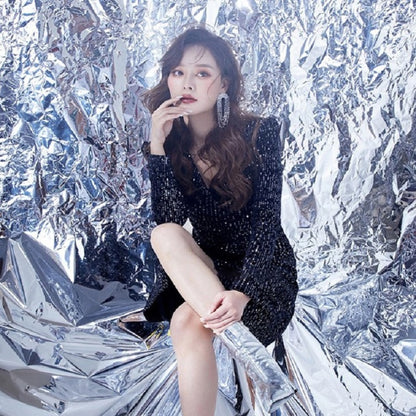 Photo Photography Background Paper Wrinkled Reflective Tin Foil Paper, Reflective Paper 1x5m