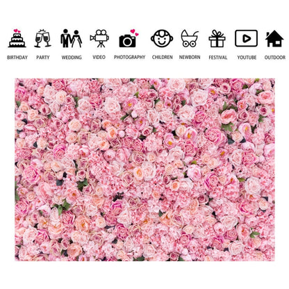2.1m X 1.5m Pink Rose Wall Background Festive Party Photography Cloth