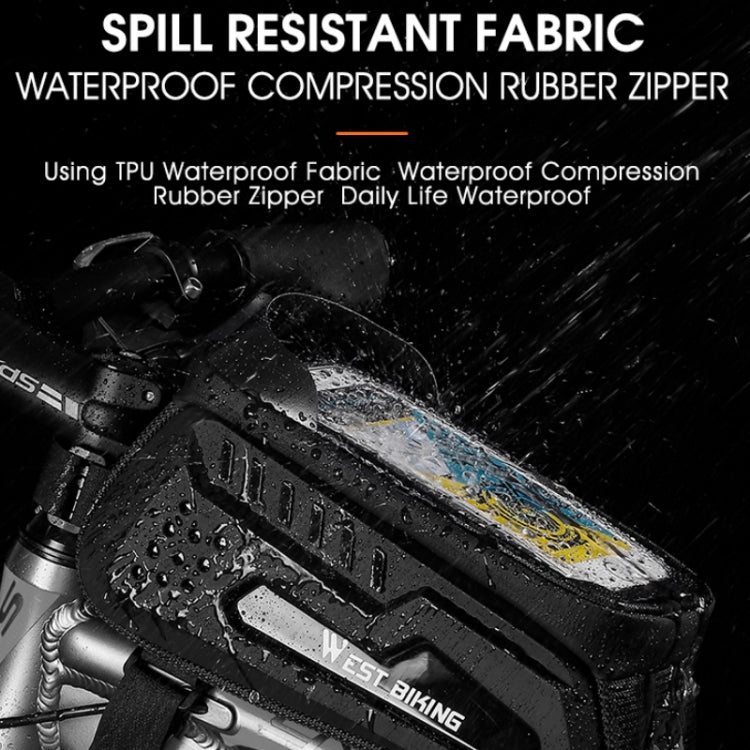 WEST BIKING Bicycle Front Bag TPU  Hard Shell Riding Front Beam Bag, YP0707293