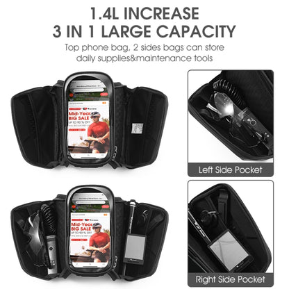 WEST BIKING Bicycle TPU Hard Shell Front Beam Bilateral Mobile Phone Bag, YP0707294
