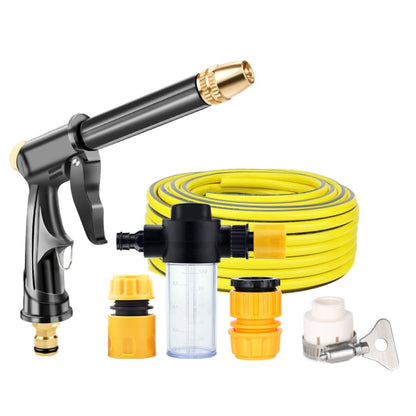 High Pressure Car Wash Hose Telescopic Watering Sprinkler, Style:, H2+3 Connector+5m Tube, H2+3 Connector+10m Tube, H2+3 Connector+10m Tube+Foam Pot, H2+3 Connector+15m Tube, H2+3 Connector+15m Tube+Foam Pot, H2+3 Connector+20m Tube