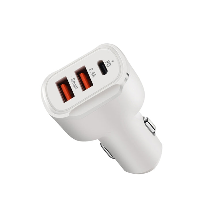 PD+2.4A Dual USB Car Charger, Style: 3 Ports (Black), 2 Ports (Black), 2 Ports (White), 3 Ports (Black), 3 Ports (White)