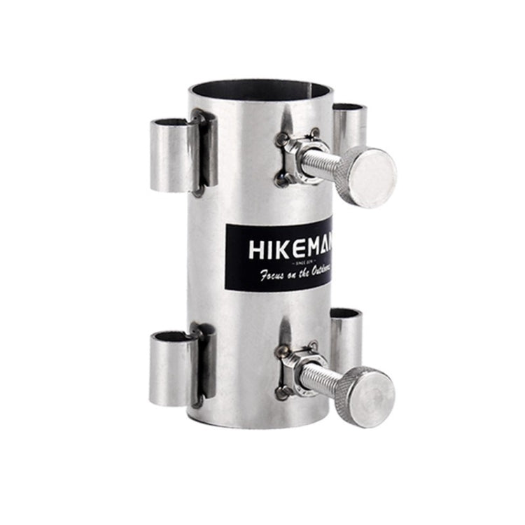 HIKEMAN Enlarged Aperture Outdoor Camping Canopy Pole Holder, Style:, Stainless Steel (Silver), Adjustment (Black)