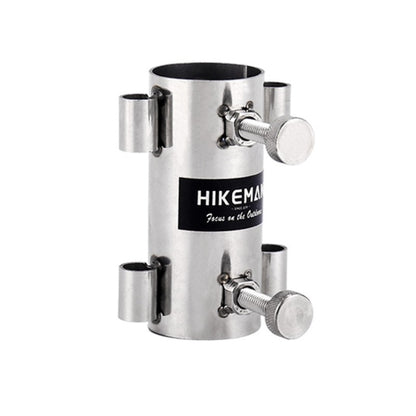 HIKEMAN Enlarged Aperture Outdoor Camping Canopy Pole Holder, Style:, Stainless Steel (Silver), Adjustment (Black)