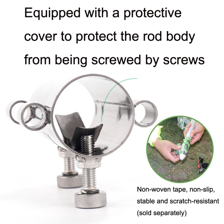 HIKEMAN Enlarged Aperture Outdoor Camping Canopy Pole Holder, Style:, Stainless Steel (Silver), Adjustment (Black)