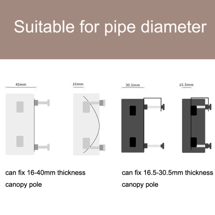 HIKEMAN Enlarged Aperture Outdoor Camping Canopy Pole Holder, Style:, Stainless Steel (Silver), Adjustment (Black)