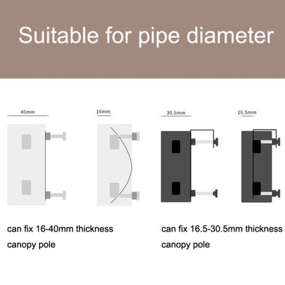 HIKEMAN Enlarged Aperture Outdoor Camping Canopy Pole Holder, Style:, Stainless Steel (Silver), Adjustment (Black)
