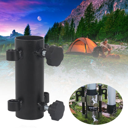HIKEMAN Enlarged Aperture Outdoor Camping Canopy Pole Holder, Style:, Stainless Steel (Silver), Adjustment (Black)