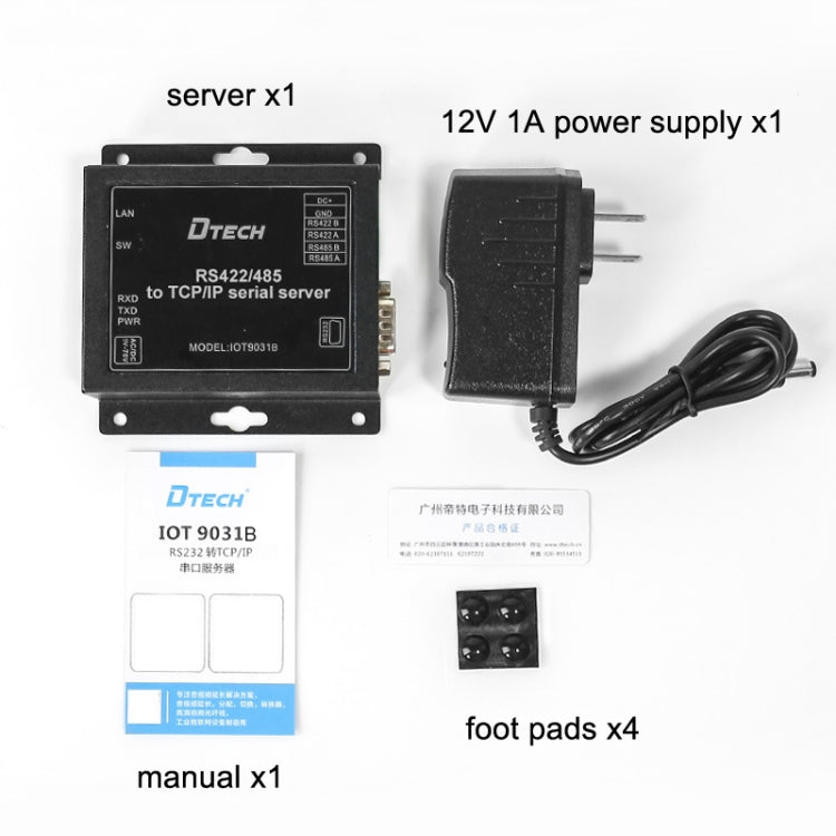 DTECH IOT9031B RS485/422 To TCP/IP Ethernet Serial Port Server, CN Plug, IOT9031B RS485/422 To TCP/IP