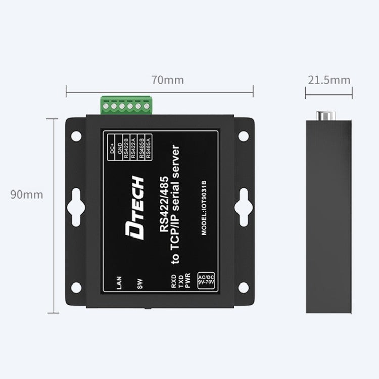 DTECH IOT9031B RS485/422 To TCP/IP Ethernet Serial Port Server, CN Plug, IOT9031B RS485/422 To TCP/IP