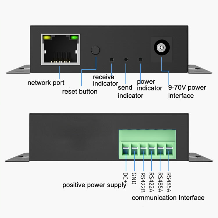 DTECH IOT9031B RS485/422 To TCP/IP Ethernet Serial Port Server, CN Plug, IOT9031B RS485/422 To TCP/IP