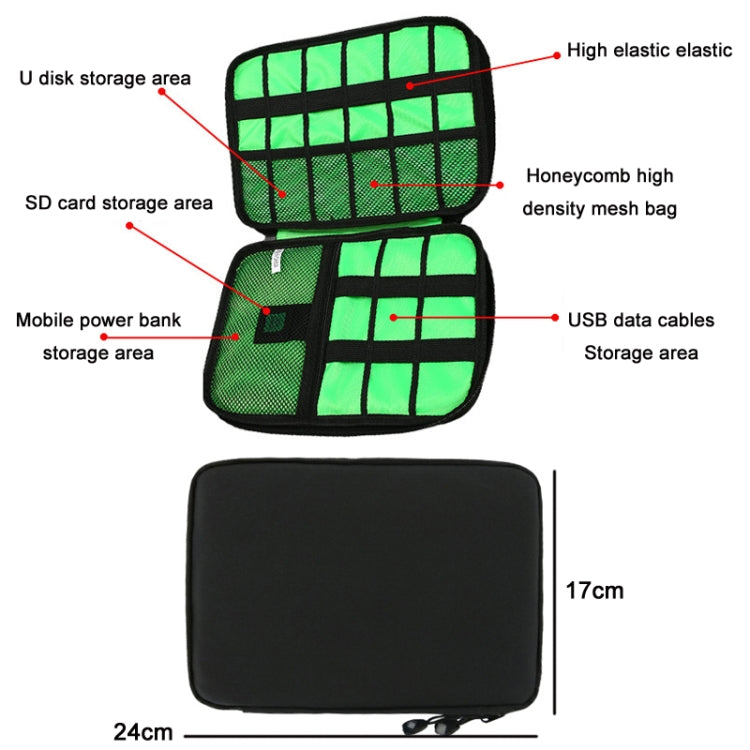 Multifunctional Portable Mobile Phone Digital Accessories U Disk Storage Bag, Blue, Black, Green, Grey, Navy, Orange, Rose Red, Royal Blue, Purple, Pink