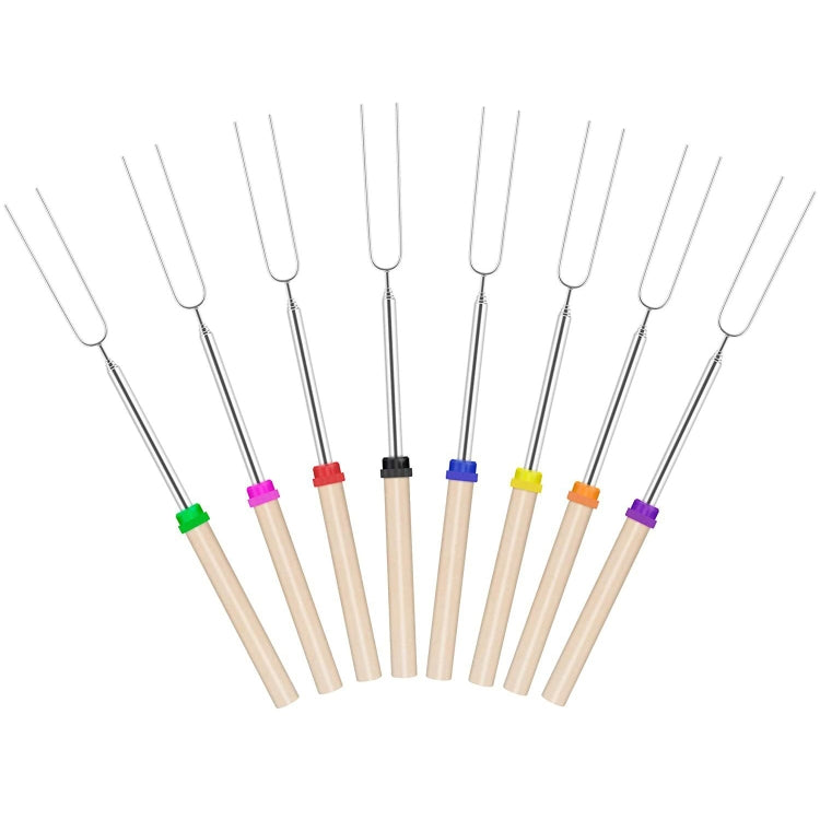 1124-7 Retractable Wooden Stick Marshmallow BBQ Fork, Spsc: Drawstring Bag, Drawstring Bag, Zipper Bag