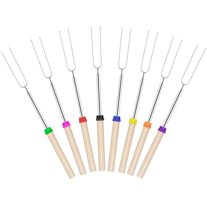 1124-7 Retractable Wooden Stick Marshmallow BBQ Fork, Spsc: Drawstring Bag, Drawstring Bag, Zipper Bag